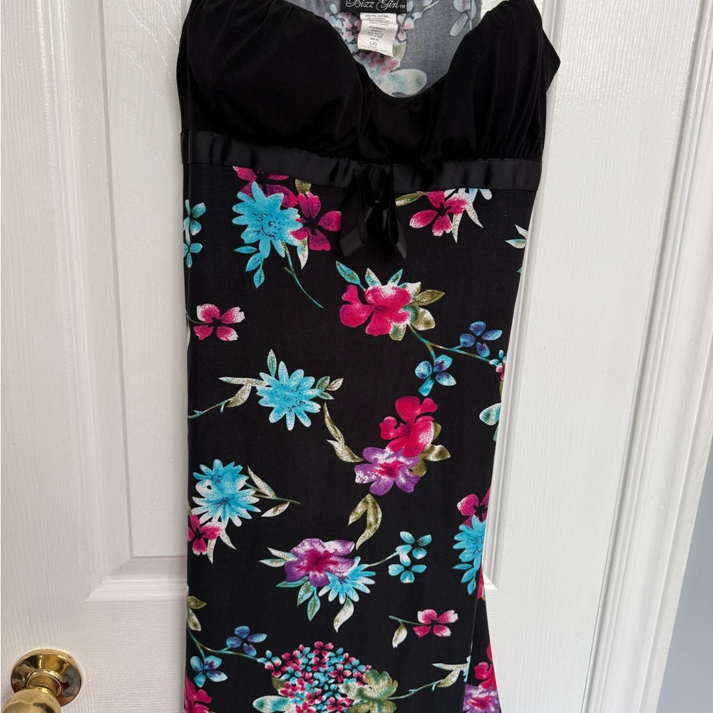 Floral Black Dress